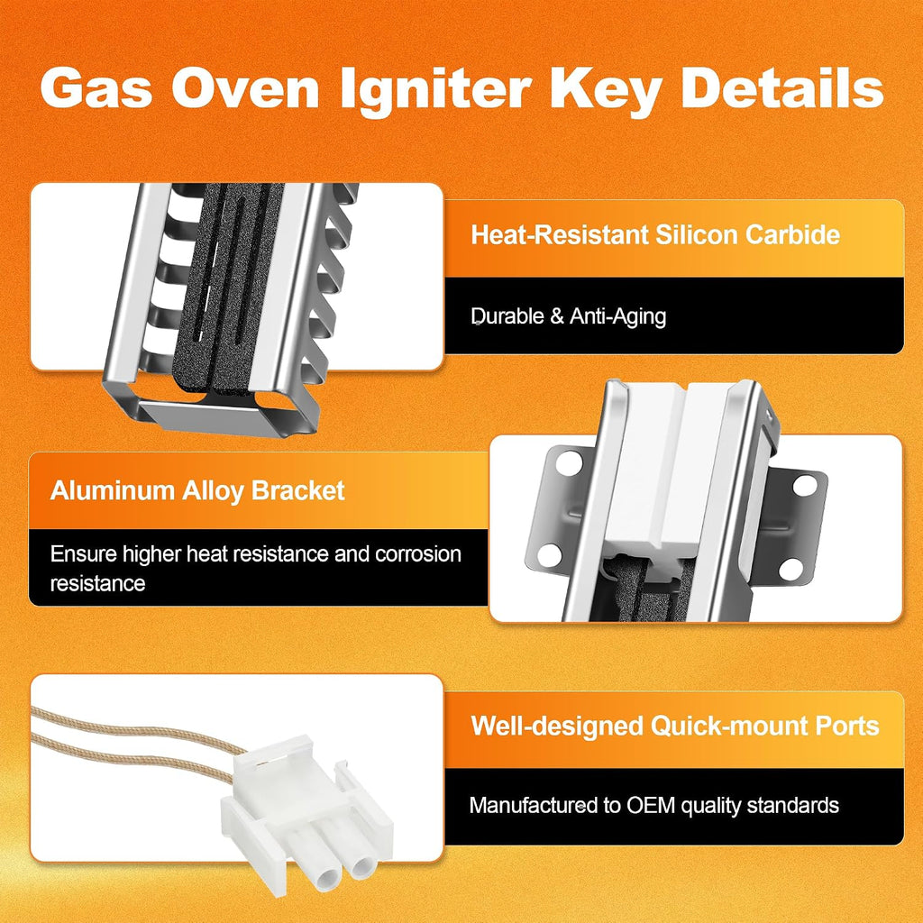 Upgrade NISHCON 5303935066 WB13K21 Gas Oven Igniter Replacement Compatible with GE, Frigidaire, Kenmore Gas Range Stove IG9998 WB13T10045 WB13K10026