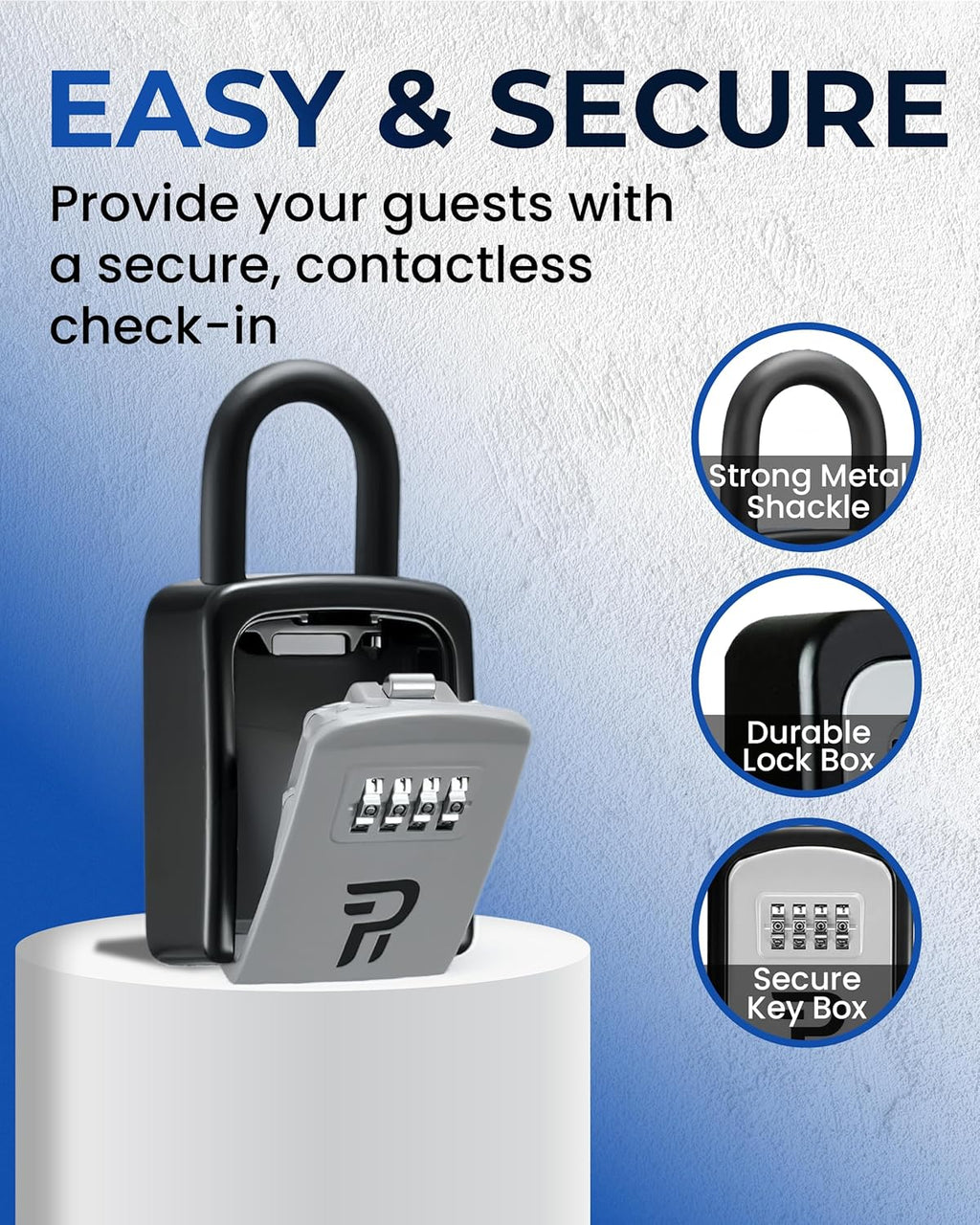 Key Lock Box for Outside – Small Outdoor Lockbox for Keys with Code, 4-Digit Combination Hidden Safe to Hide a Key