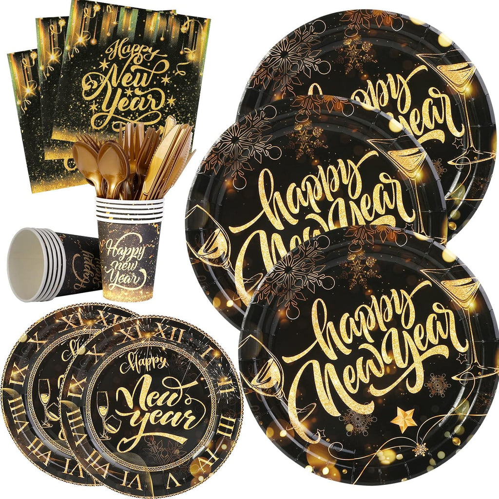 New Year Plates & Napkins Party Supplies 2026, New Years Eve Party Supplies Dinnerware for 10 Guests, New Year Party