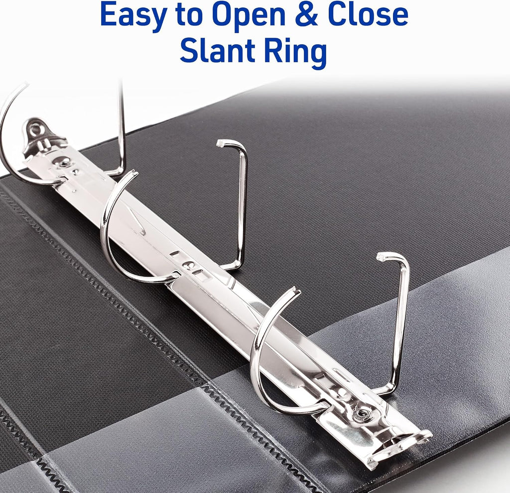Durable View 3 Ring Binder, 3 Inch Slant Rings, 635 Sheet Capacity, Black, Holds 8.5 x 11 Paper, 3.5" Wide Spine