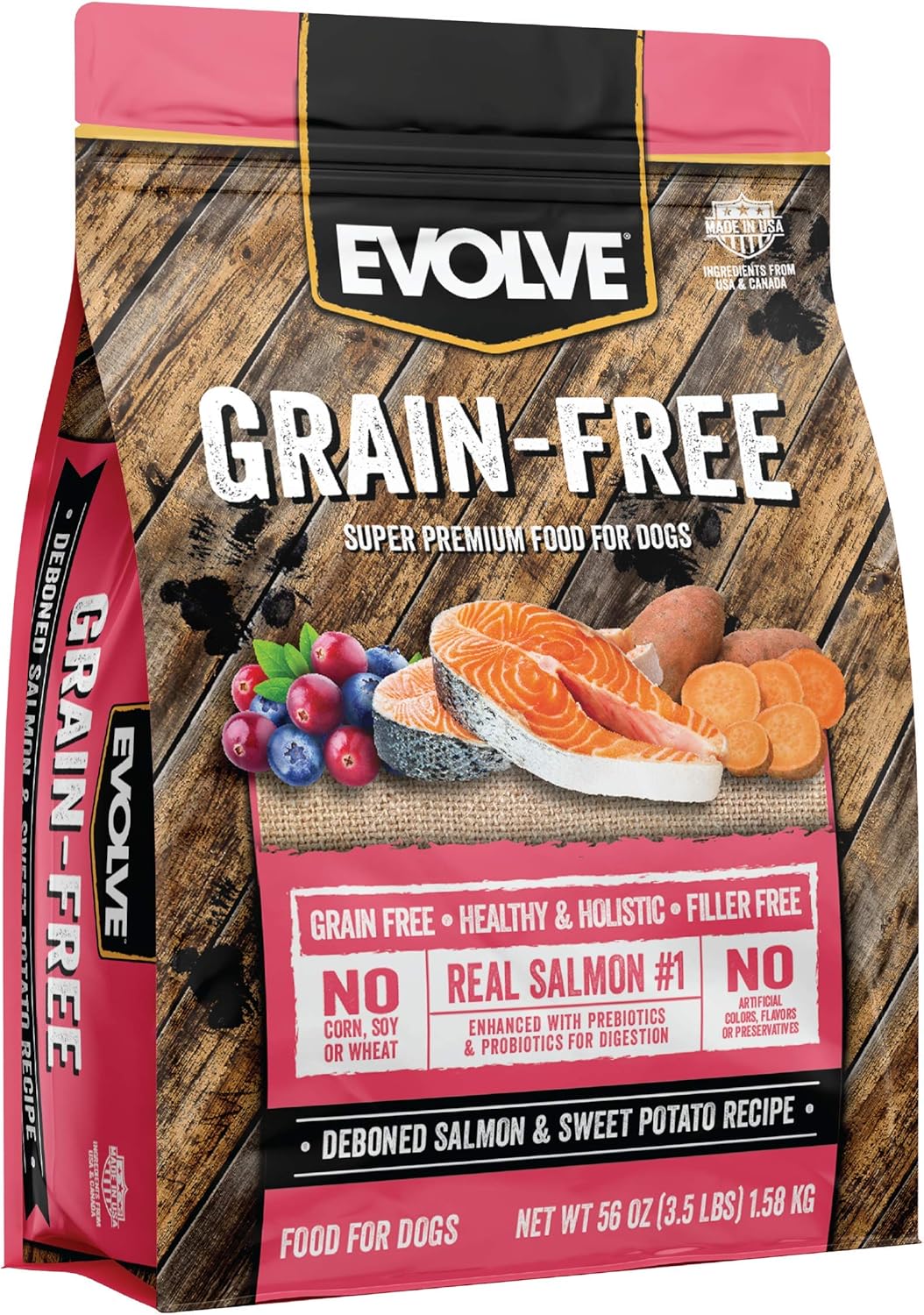 Grain Free Deboned Salmon & Sweet Potato Recipe Dog Food, 3.5 lb.