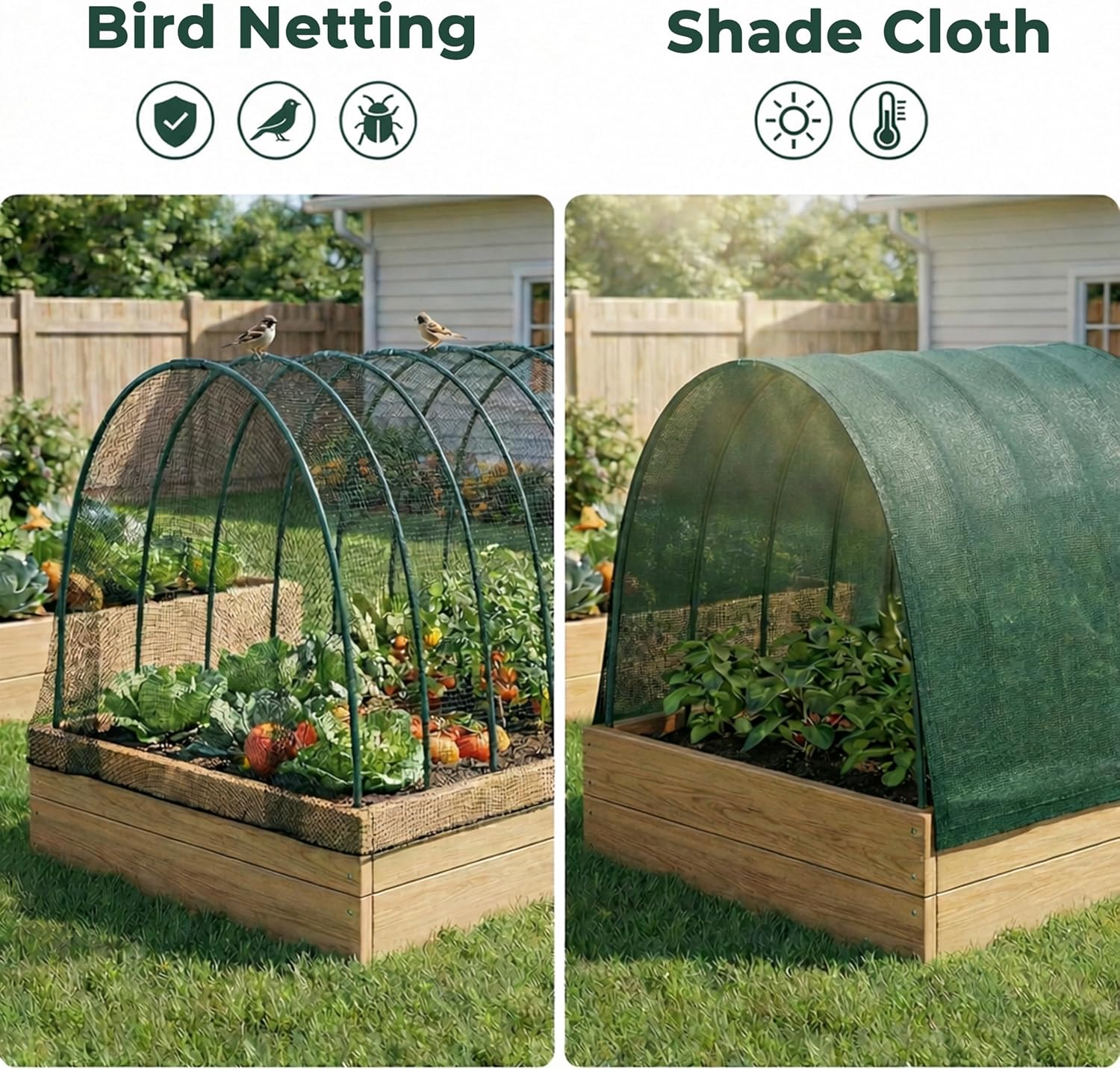 Garden Hoops for Raised Beds Greenhouse Hoops, DIY Kit for Row Cover Garden Netting, All Season Plant Protection, 24 Pcs