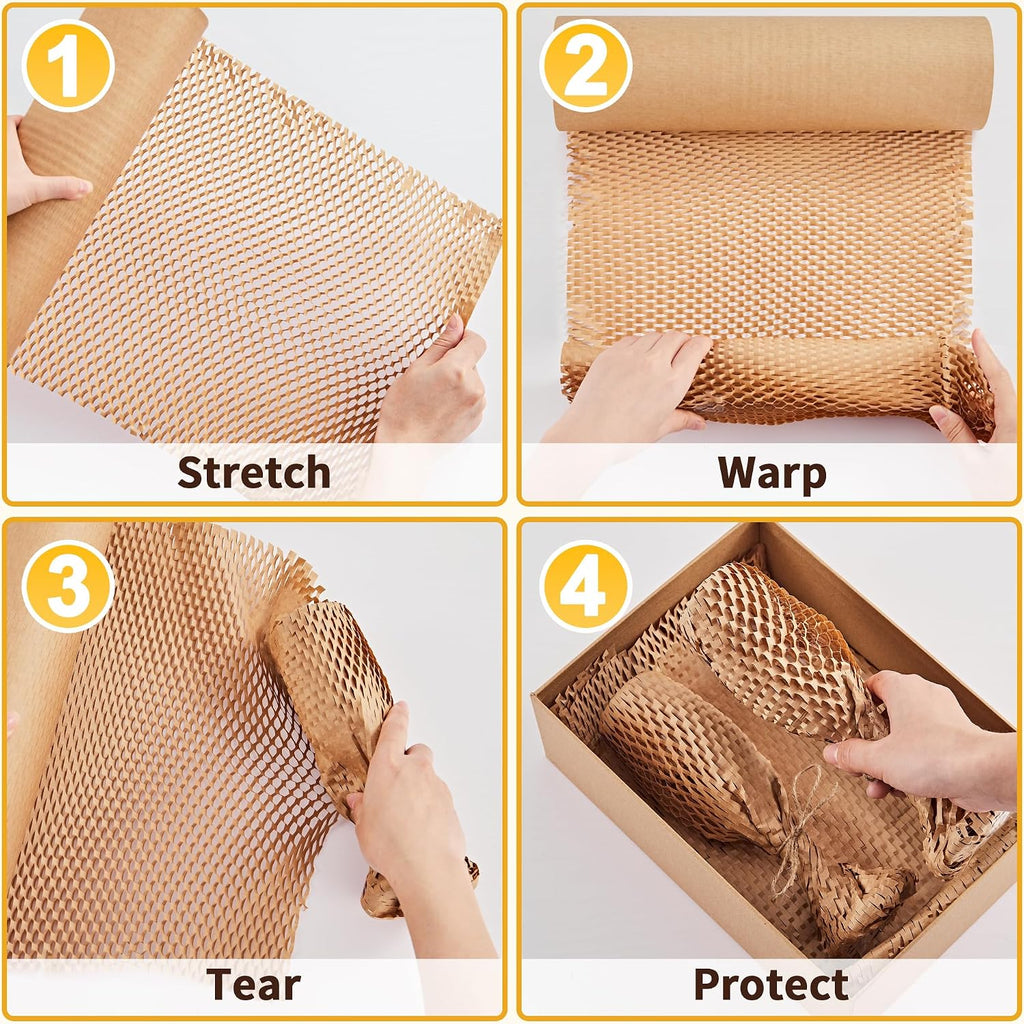 Honeycomb Packing Paper, 15" x 213' Bubble Wrap Roll for Packing | Eco-Friendly Honeycomb Packing Paper, Durable