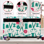 Large Sewing Basket Kit, Vintage Spools, Notions Pack, 127 Count