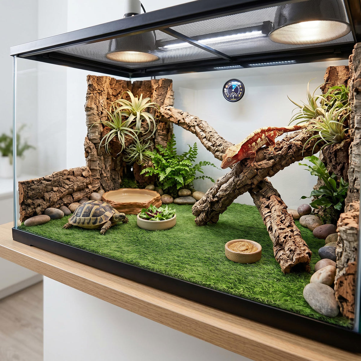 Reptile Carpet Substrate, Washable Absorbent Moss Mat Bedding Liner