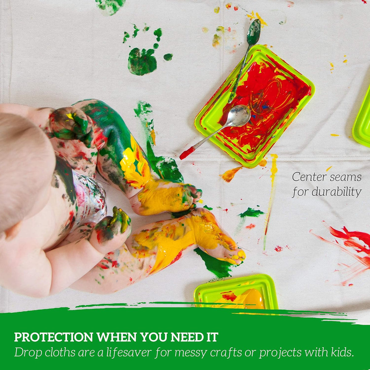 All Purpose Canvas Drop Cloths - Drop Cloth for Painting, Floor Cover, Heavy Duty Protection for Furniture &