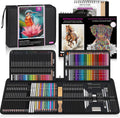 136 PCS Drawing & Sketching Set,Pro Art Supplies with Graphite,Charcoal,Colored,Watercolor,Metallic Pencils,Blending