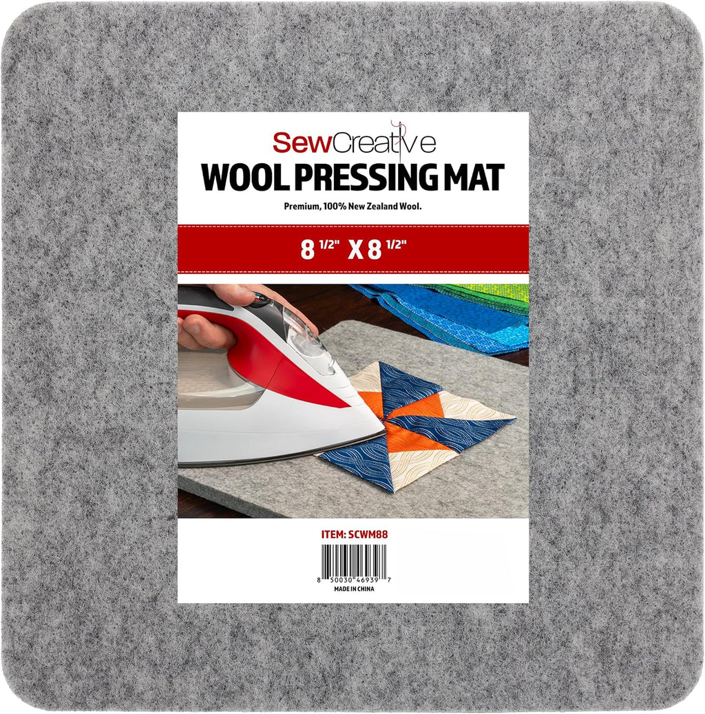 Wool Pressing Mat - Ironing Pad for Quilting & Sewing | Premium 100% New Zealand Felted Wool, by Sew Creative (8-1/2"