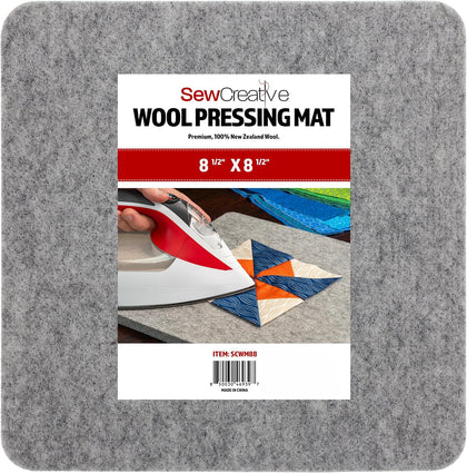 Wool Pressing Mat - Ironing Pad for Quilting & Sewing | Premium 100% New Zealand Felted Wool, by Sew Creative (8-1/2"