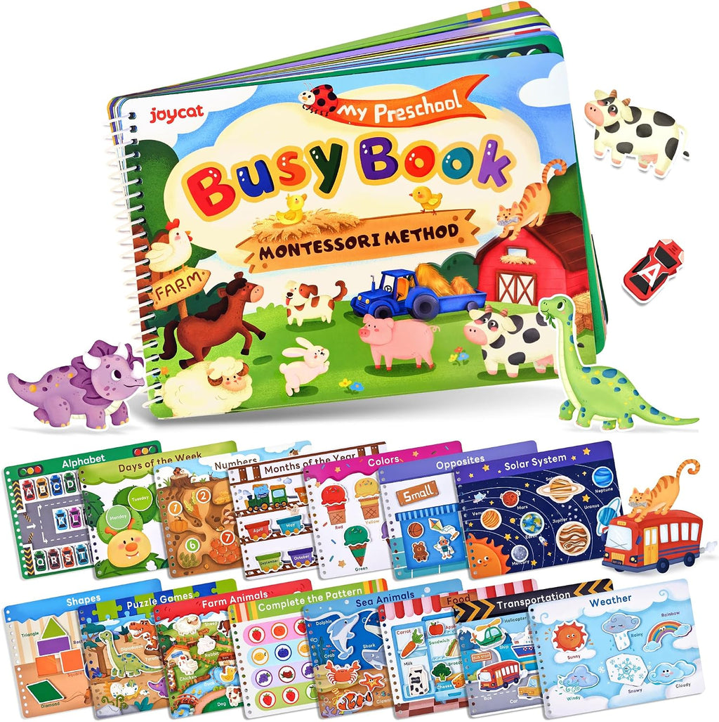 Preschool Busy Book for Toddlers 3-5, Learning Activities, Educational Sensory Toys, Autism Learning Material, Back