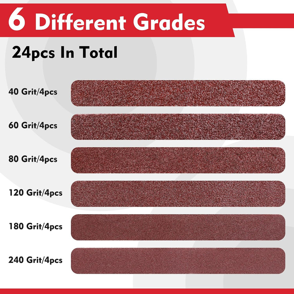 WORKPRO 24-Pack 1/2 x 18 Inch Sanding Belts, Aluminum Oxide Abrasive Belts