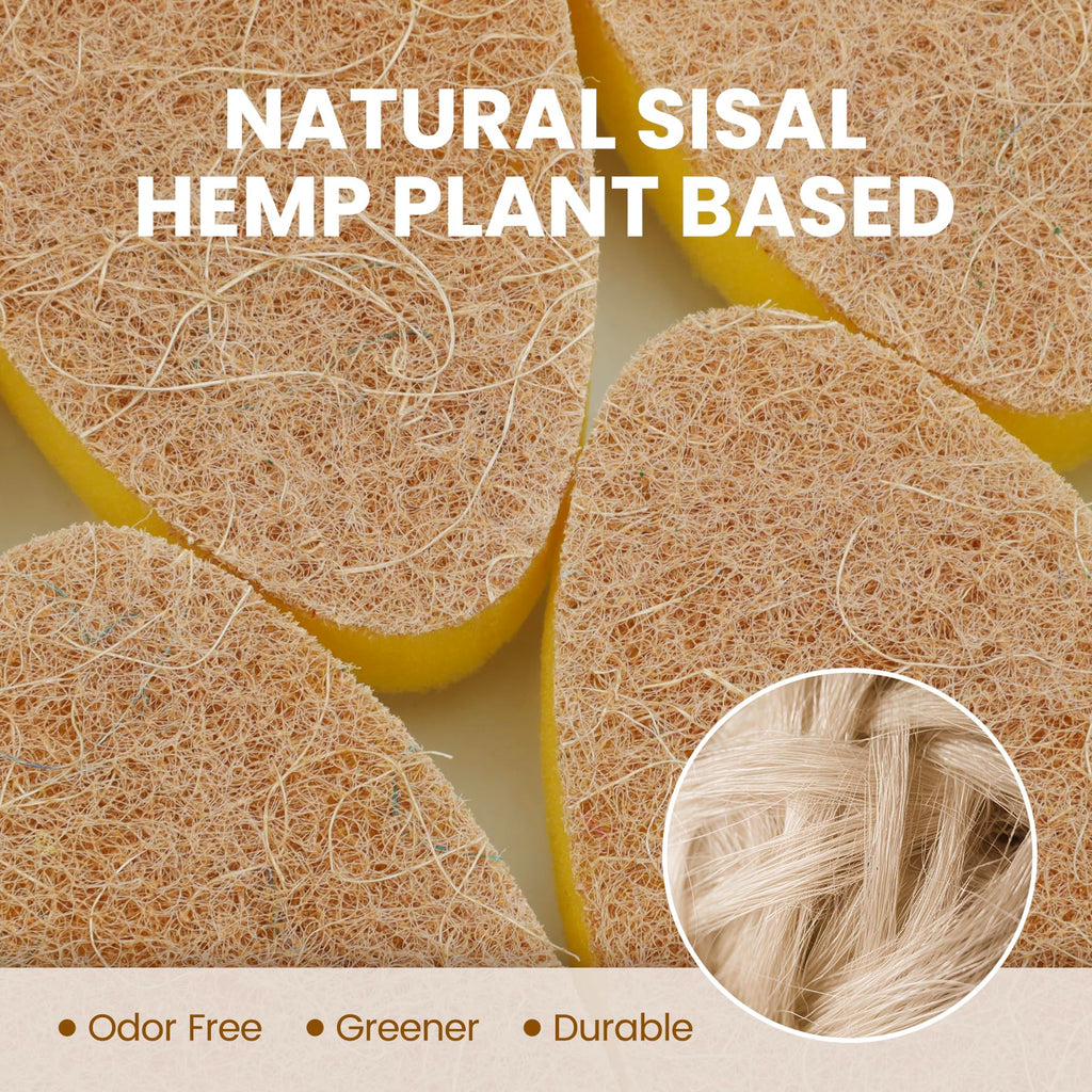 Natural Dishwand Sponge Refill,12Pcs Plant-Based Dish Wand Replacement Head