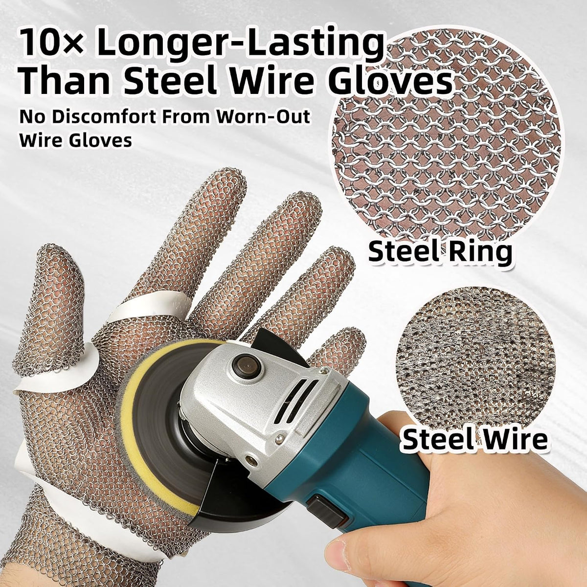 A9 Cut Resistant Metal Mesh Chainmail Glove, PM5201, 1 Pack, M