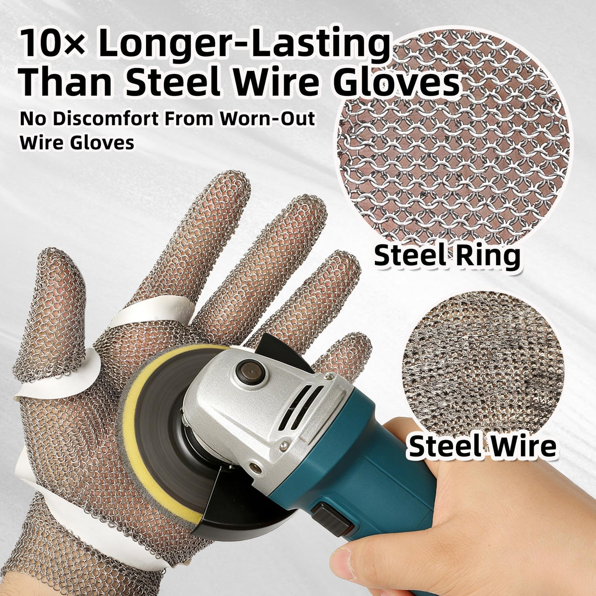 A9 Cut Resistant Metal Mesh Chainmail Glove, PM5201, 1 Pack, L