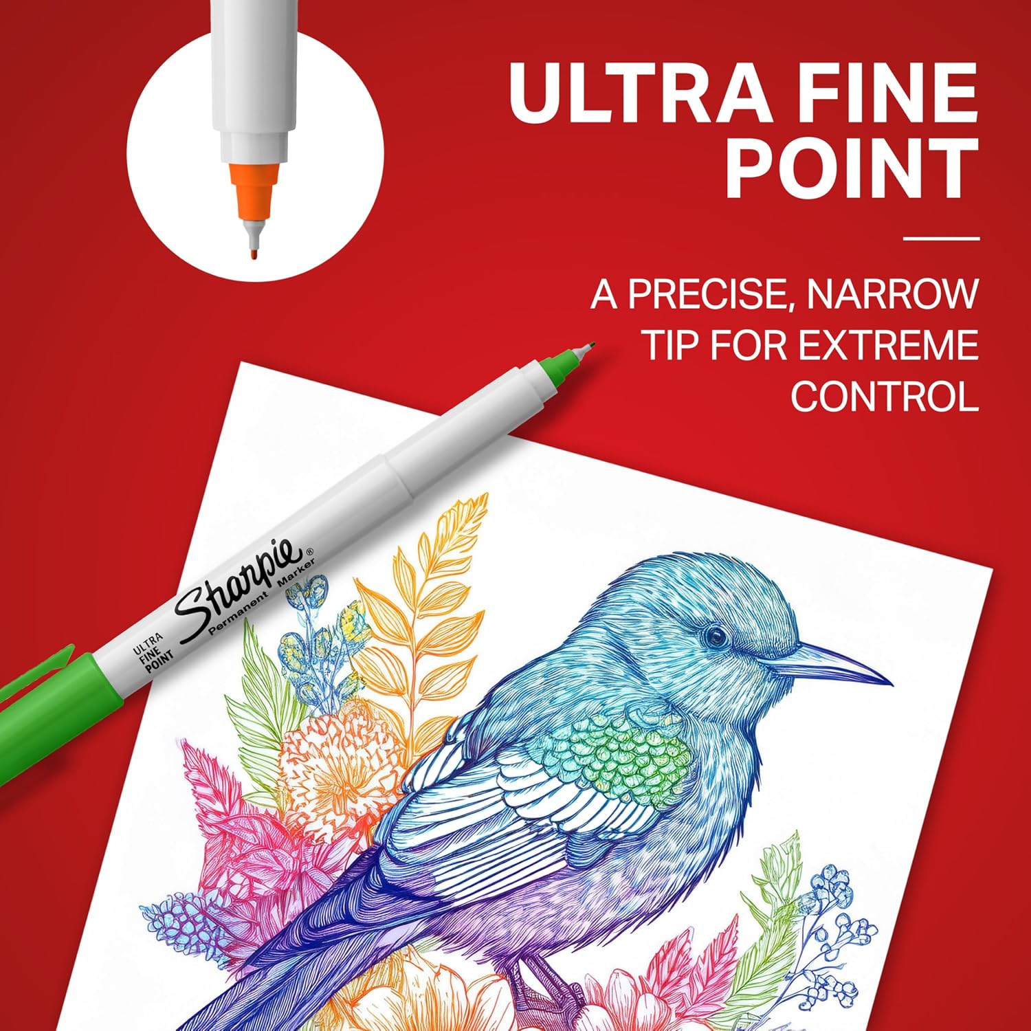 Permanent Markers, Ultra Fine Point, Assorted Colors, 12 Count