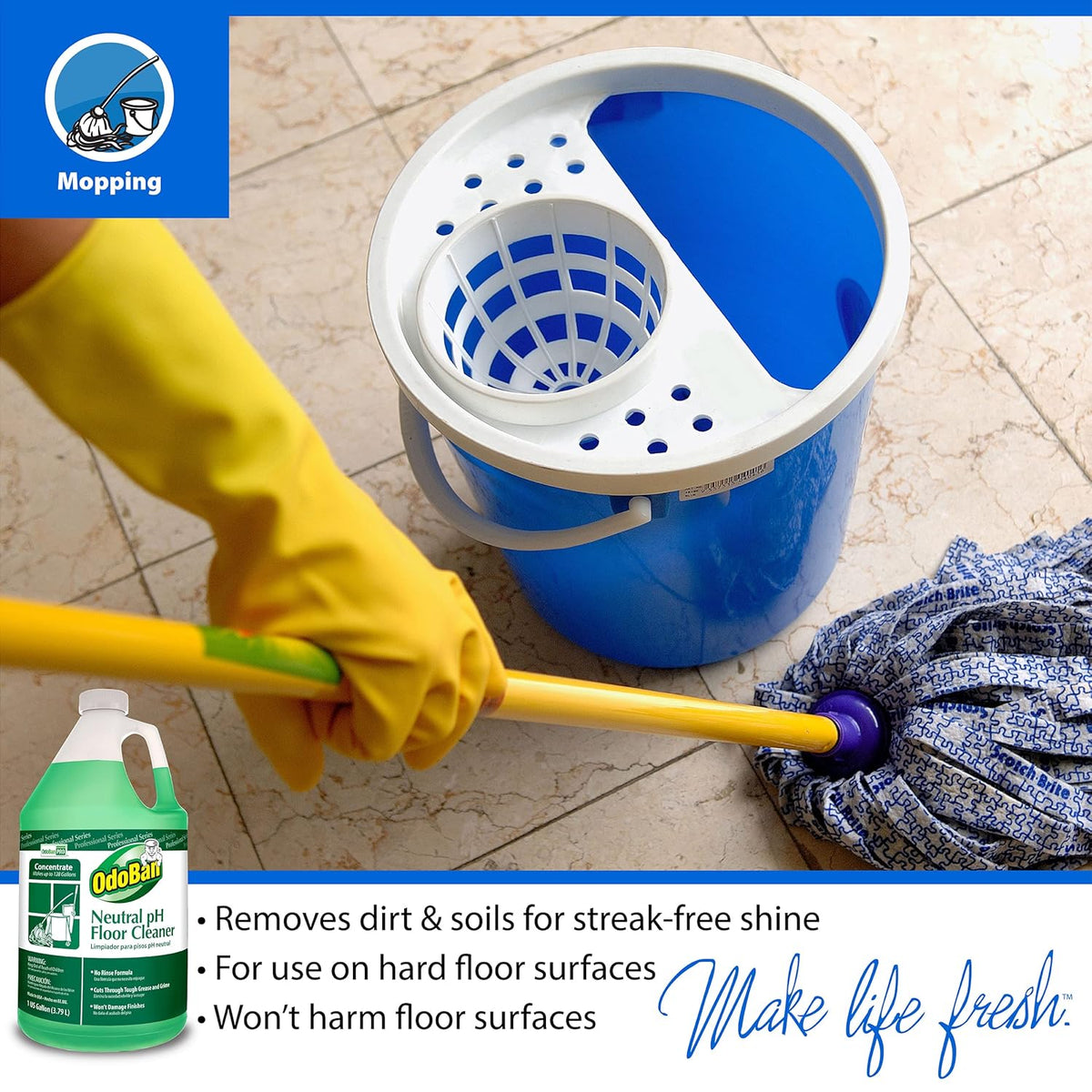 Professional Series Neutral pH No Rinse Floor Cleaner Concentrate, 1 Gallon