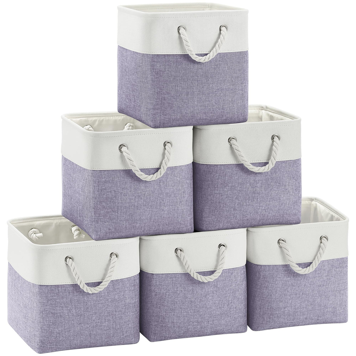 11 inch Cube Storage Bin with Handles 6 Pack