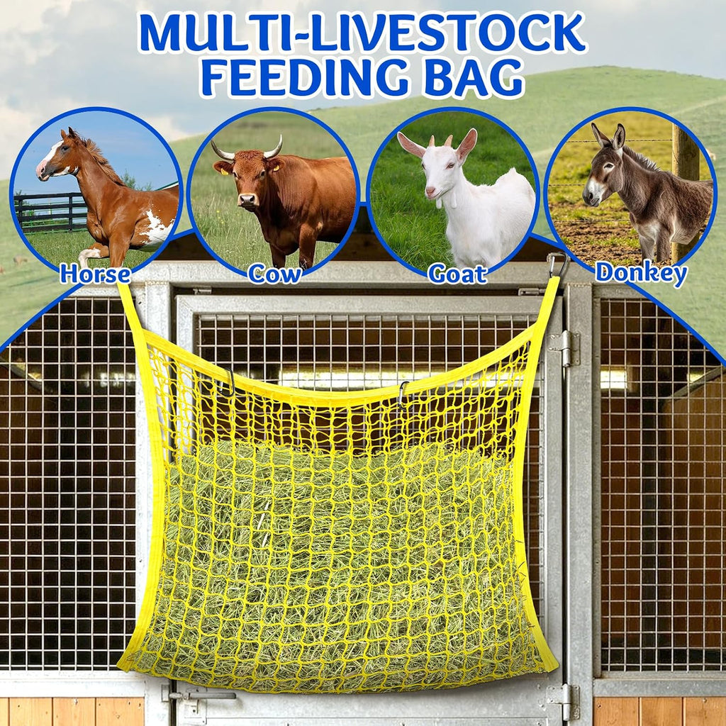 3 Pcs Hay Bags for Horses, Slow Feed Hay Nets for Horses Goat Sheep, Large Capacity Hay Feeder for Stall, Trailer
