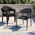 Patio Dining Chairs Set of 4, Stackable Aluminum Armchair