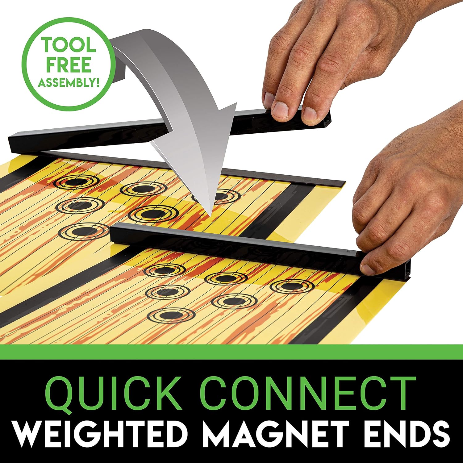 Shuffleboard Table Game Mats – Tabletop Shuffleboard Mats and Pushers – Indoor Shuffleboard Games