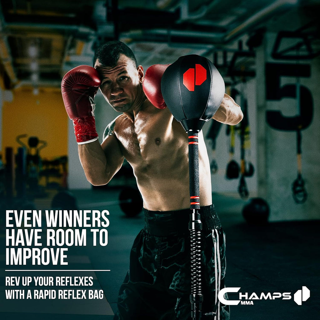Cobra Reflex Bag - Advanced Reflex Punching Bag - Adjustable 55-77 inches, with Ultra-Fast Bounceback to Improve