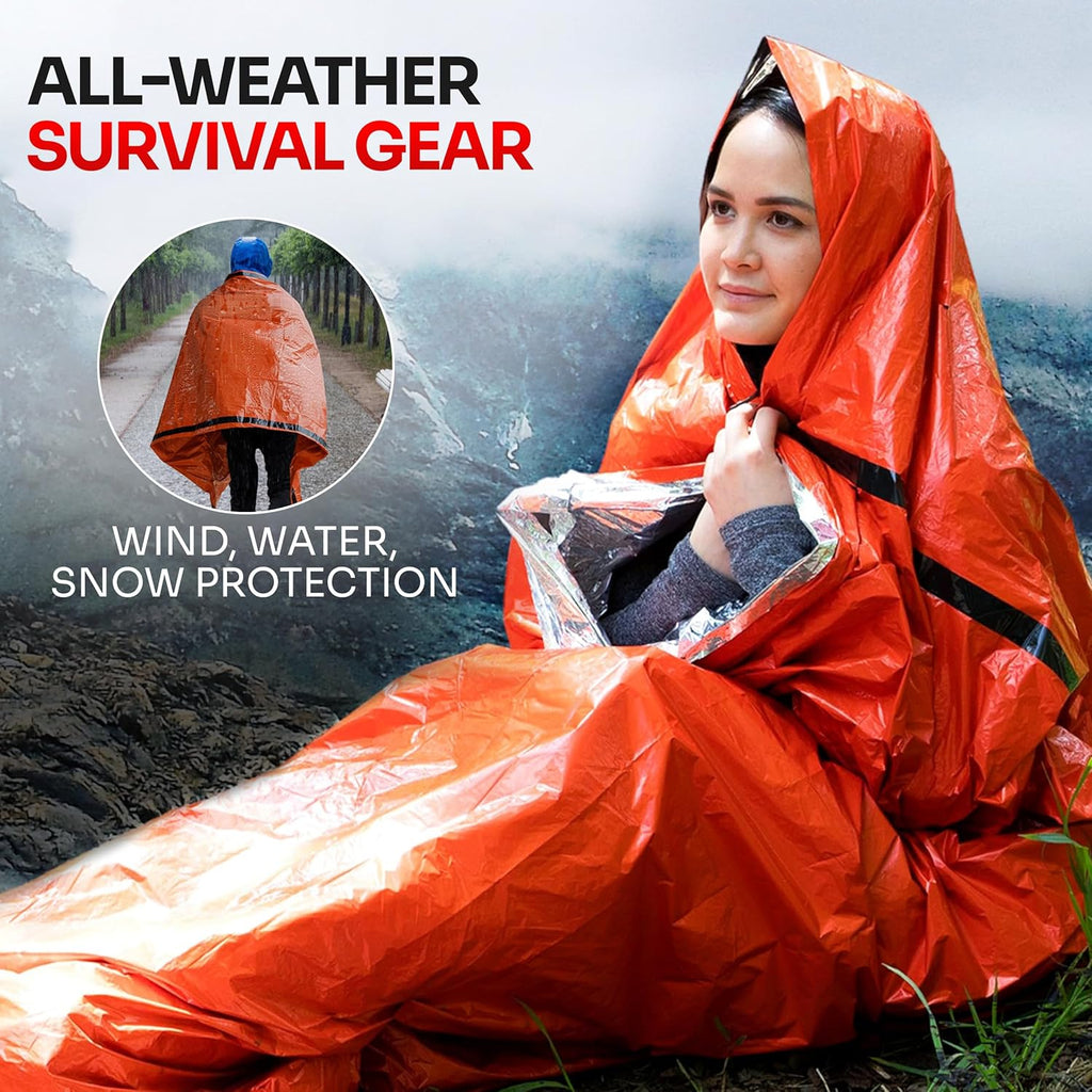 Emergency Sleeping Bag for Survival Gear and Supplies Life Bivy Sack Waterproof Mylar Emergency Blankets for Survival