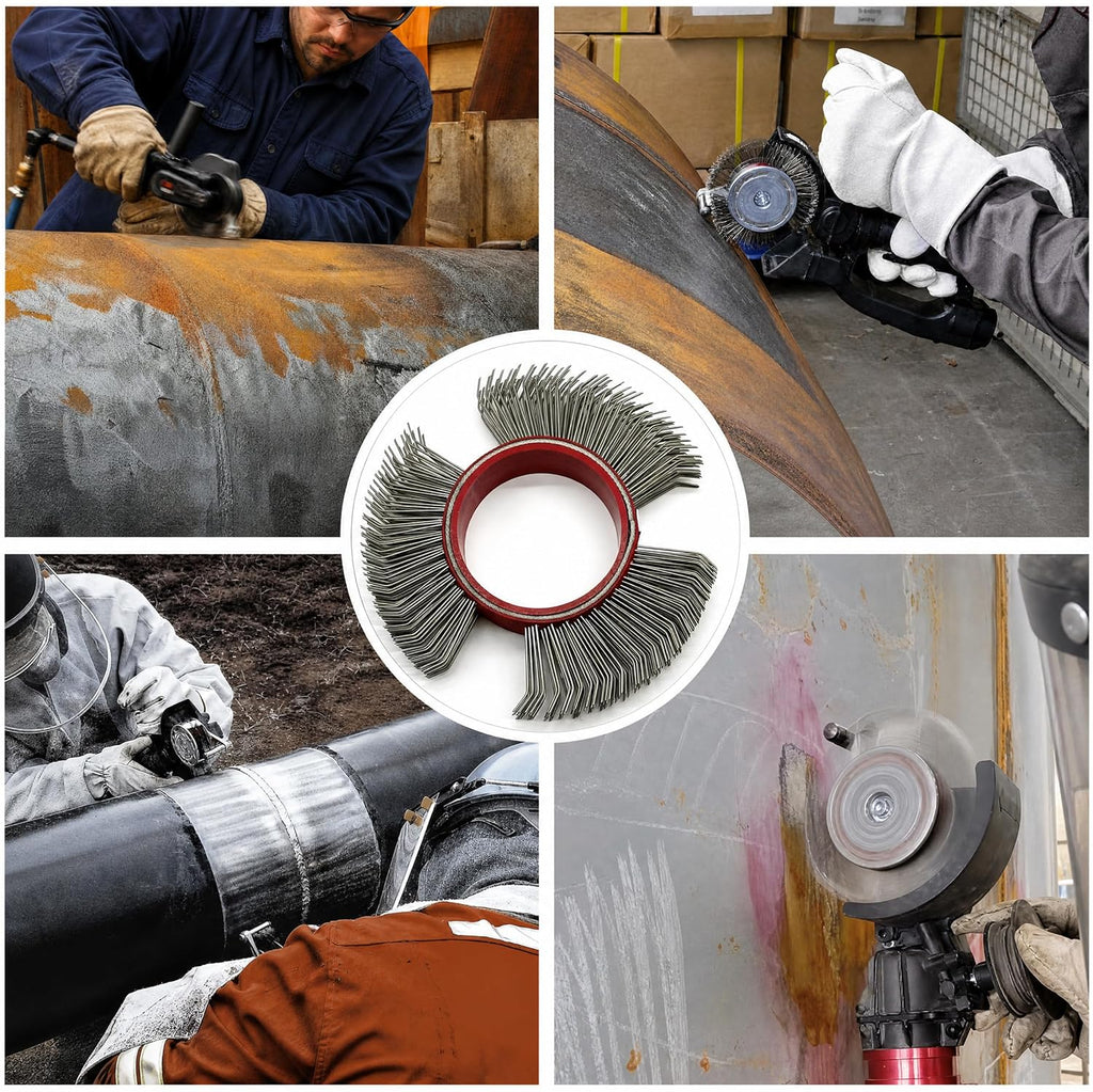 Abrasive Wire Wheel Belt/Bristle Blasting Wheels for Surface Blaster, 1PCS