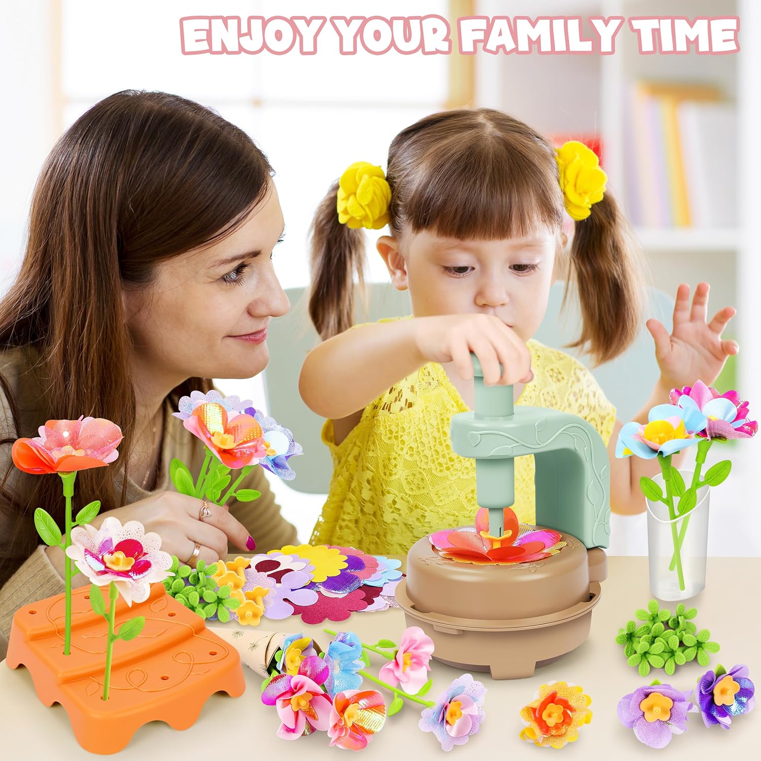 Fabric Flower Bouquets Toys, DIY Craft Kits Toys for Kids - Flowers Market Toy, Build Your Flower Bouquet, Arts &