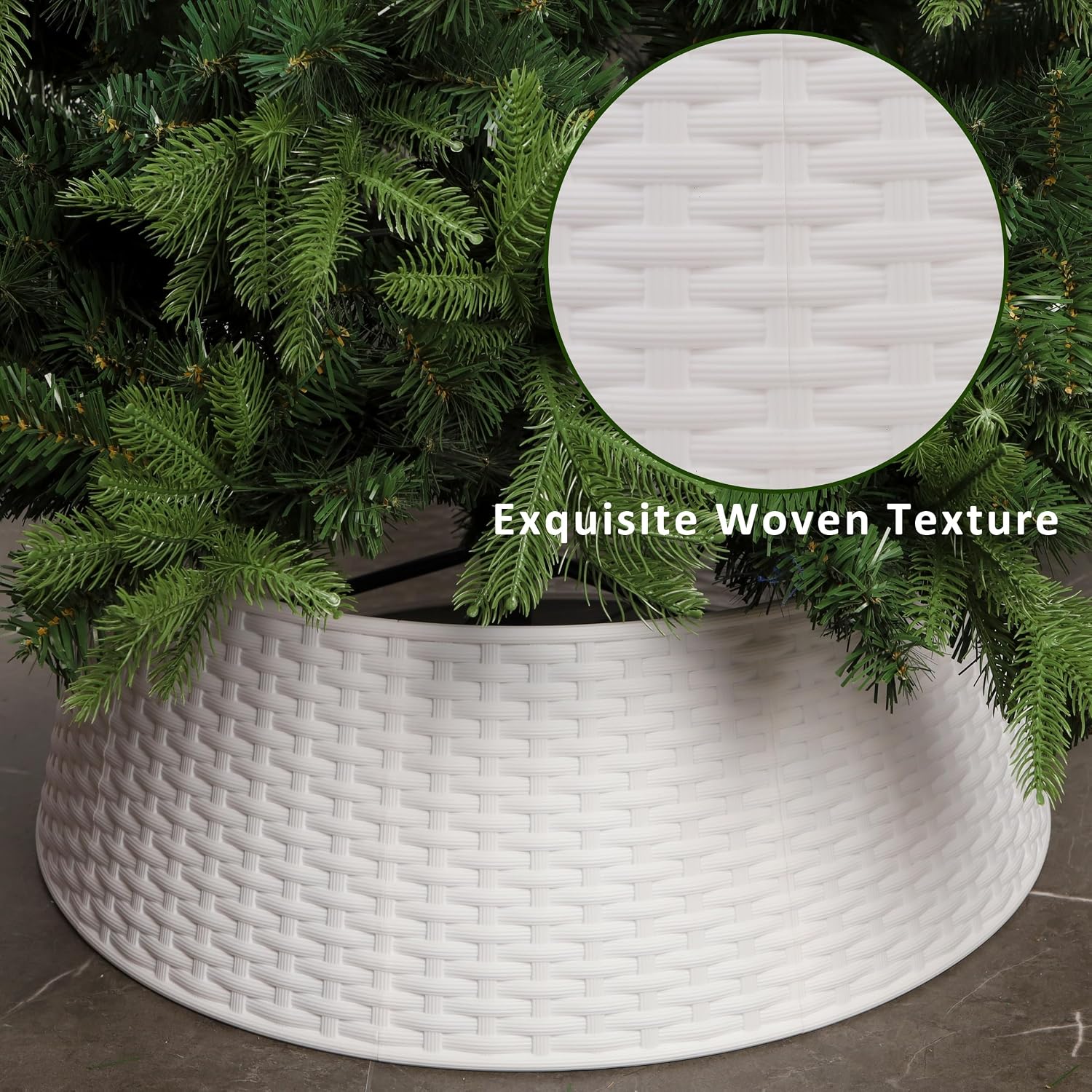 Christmas Tree Ring, 28.5" Plastic Christmas Tree Collar, Christmas Tree Skirt for Artificial Christmas Trees