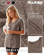 3 Pack Women's V Neck Nursing T-Shirts, 3-Color, Large