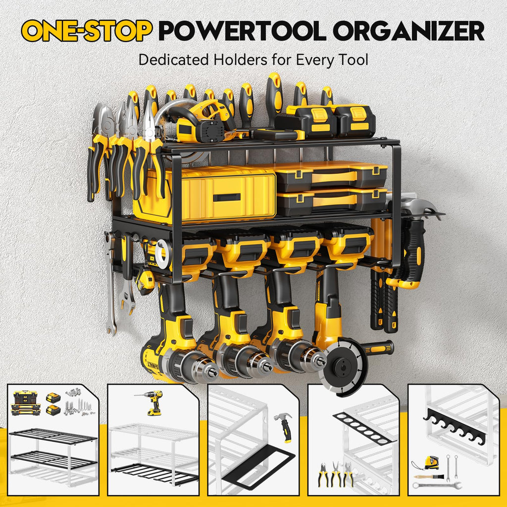 fanatato Power Tool Organizer Wall Mount Cordless Drill Holder
