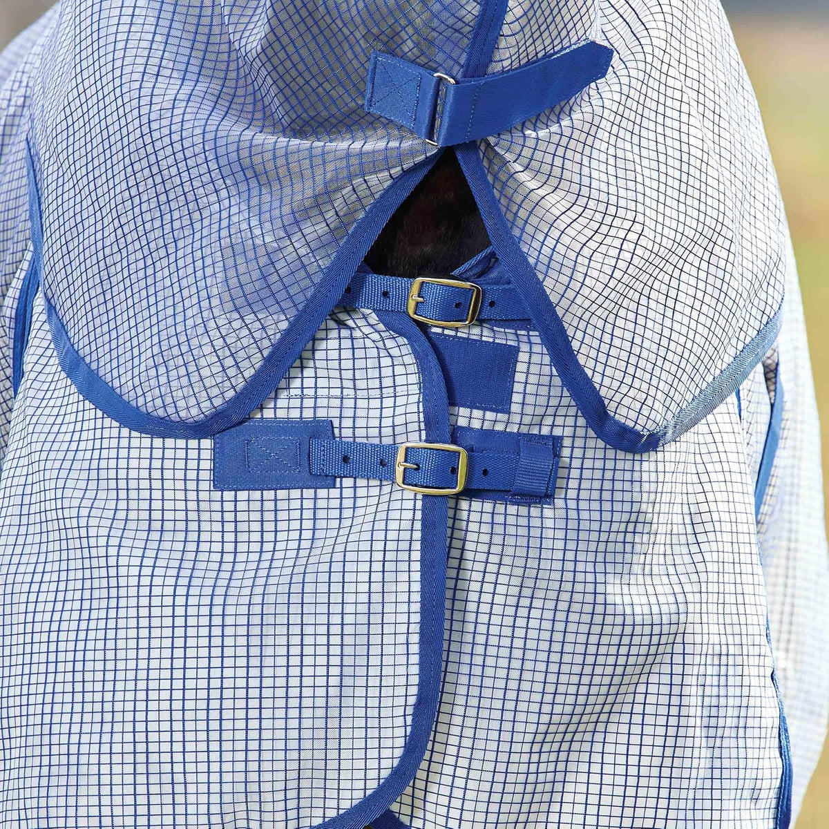 ComFiTec Ripshield Fly Sheet Detach-A-Neck, White/Cobalt, 78"