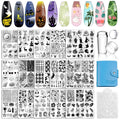 Nail Stamping Plates Set 15PCS Nail Stamping Kit with Nail Stamper