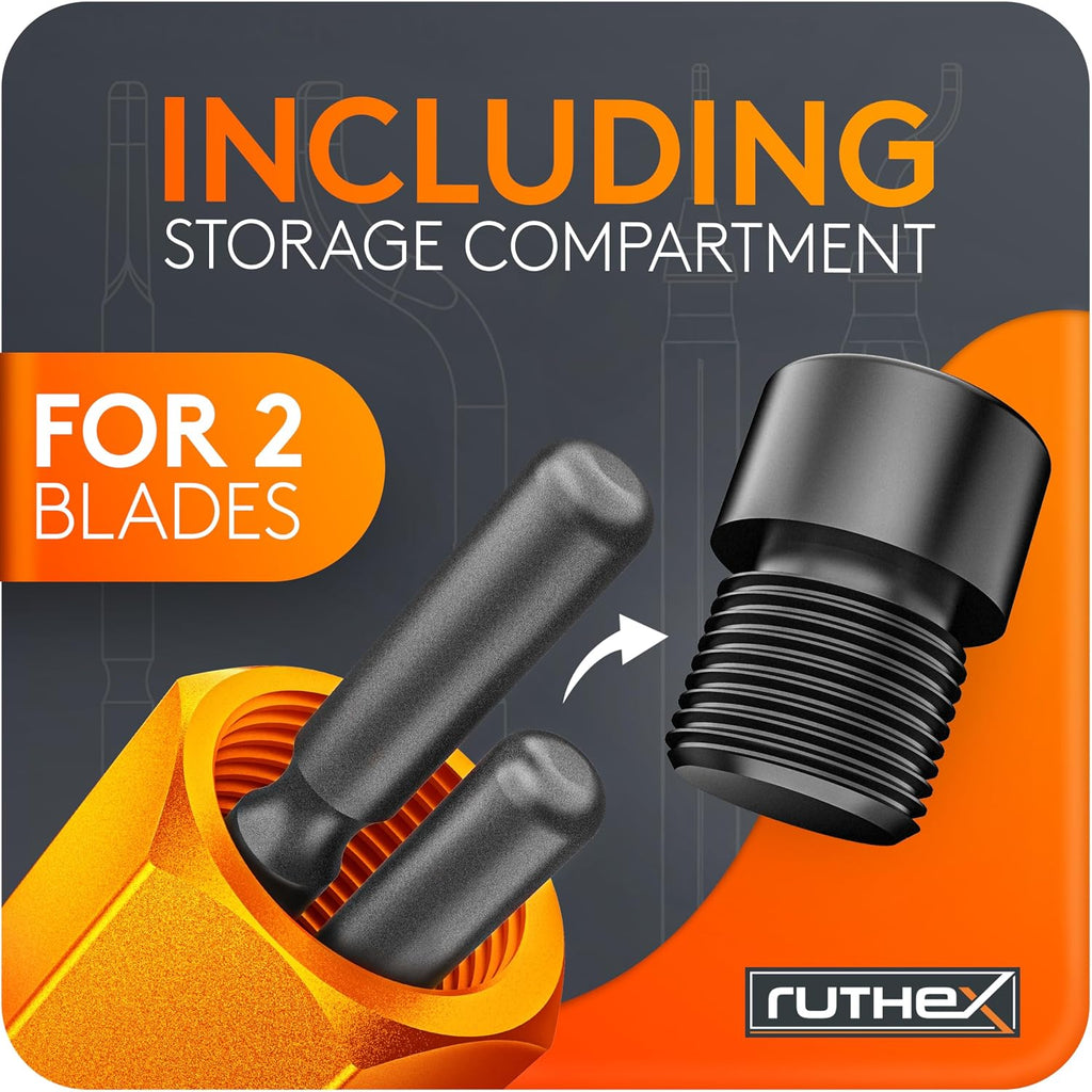 Deburring Tool (11 Blades) in Metal Box – Manual Debur Tool with Storage in Handle – Ideal Deburring Tool for Metal