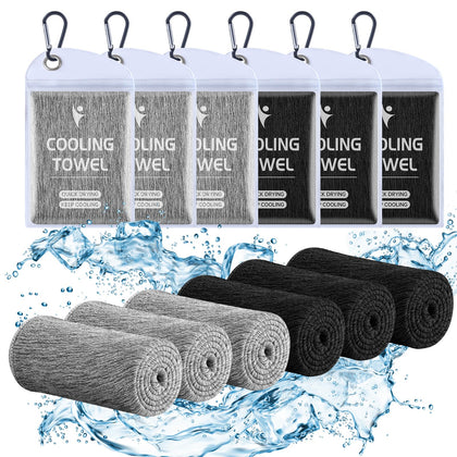 6 Pack Cooling Towels, 40x12 Breathable Gym Towel for Neck Face