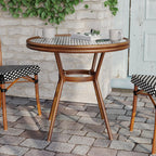 Commercial Aluminum Indoor/Outdoor Table, Black/White