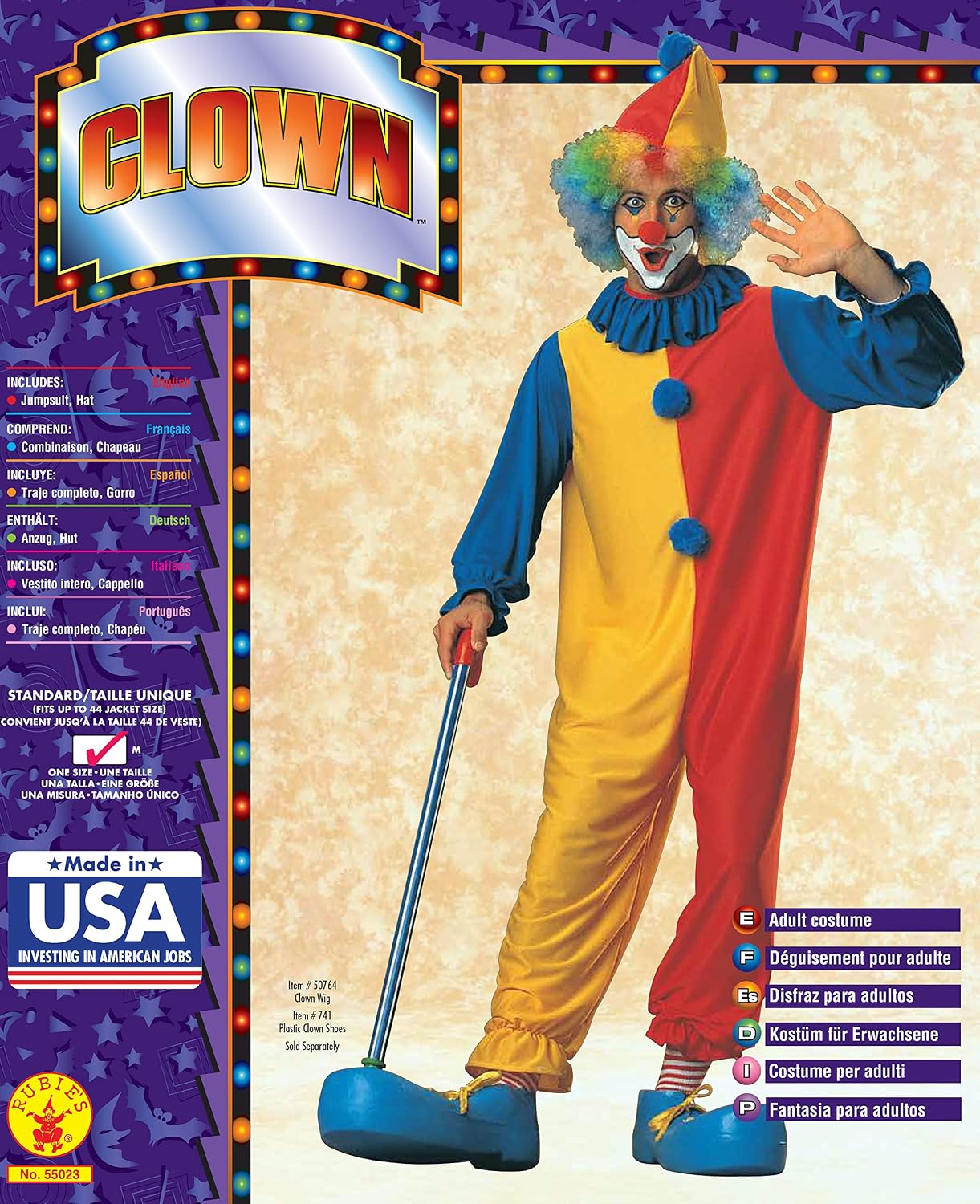 Rubie's Men's Classic Clown Costume