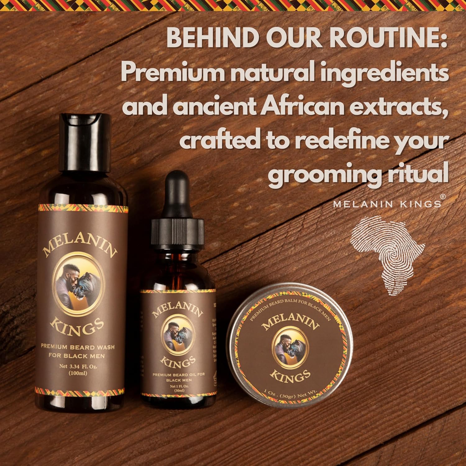 Beard Grooming Kit for Men - Formulas With Ancient African Natural Ingredients | Beard Wash, Oil, Balm, Brush, Comb