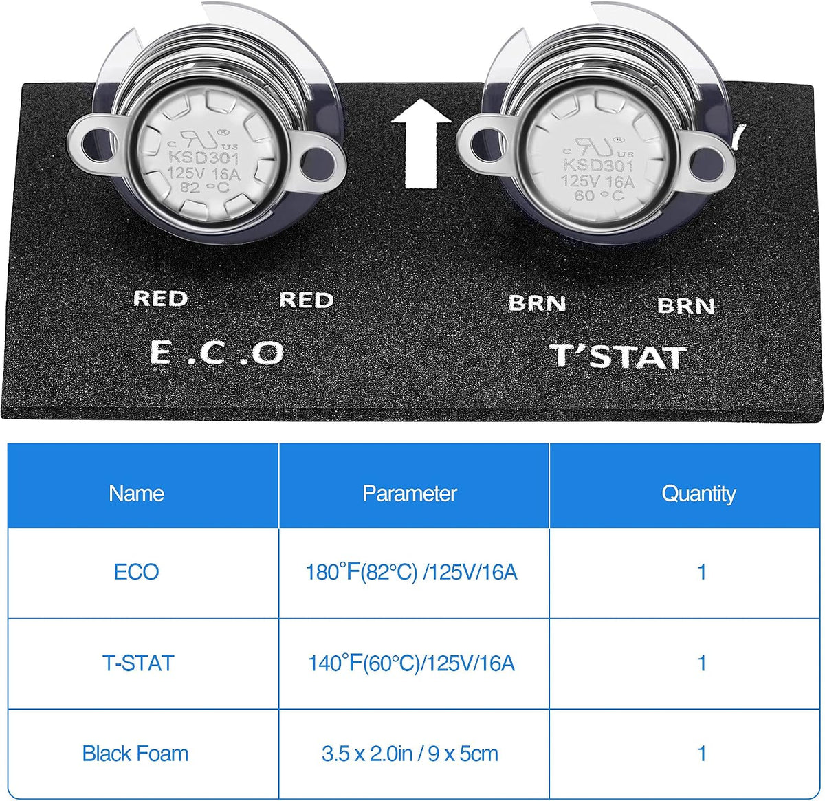 RV Water Heater ECO and T-STAT Kit Compatible with Atwood 91447, 1 Set