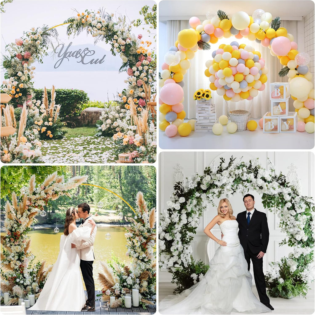 Wedding Arch 7.2FT Round Backdrop Stand Gold Circle Balloon Arch