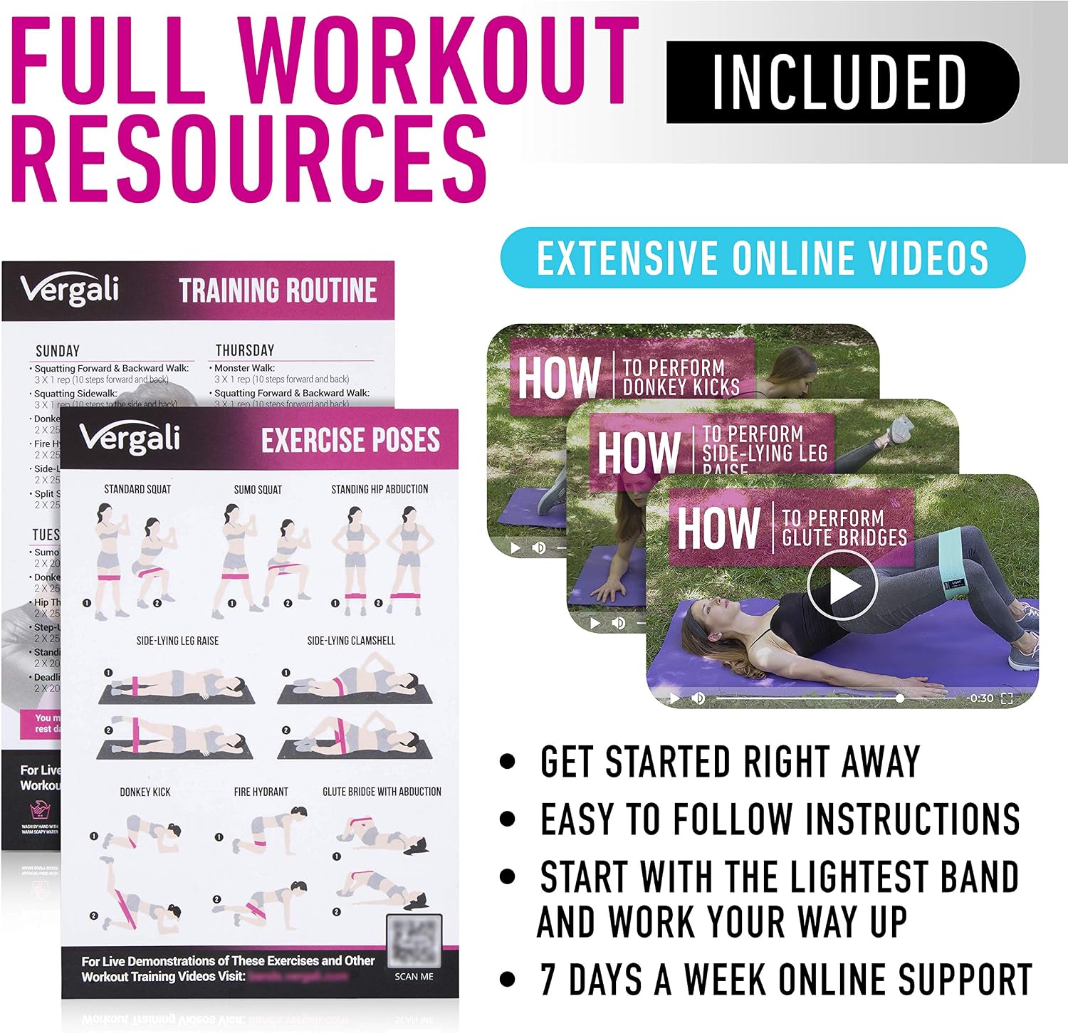 Resistance Bands for Working Out with Workout Bands Guide. 4 Booty Bands for Women Men Fabric Elastic Bands for