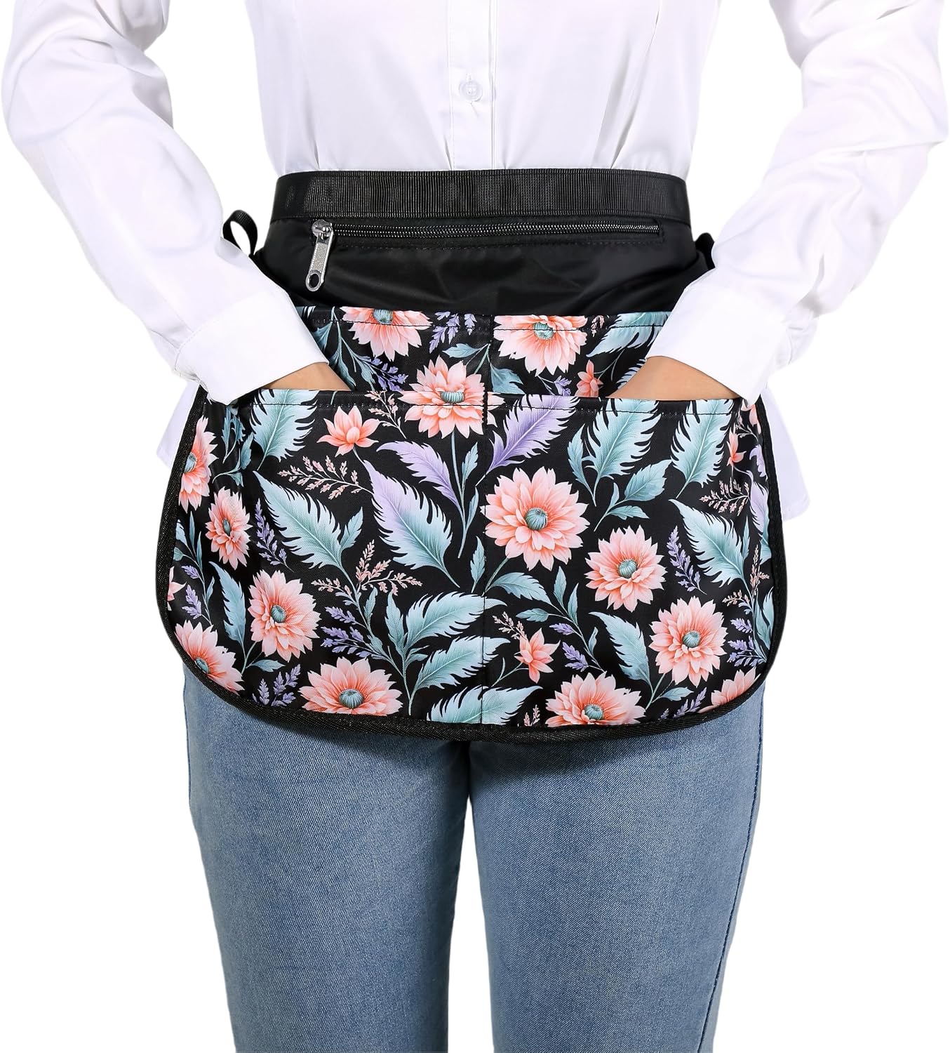 Barber Apron with 5 Pockets, Waterproof and Bleach-proof Hair Stylist Apron for Men and Women
