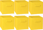 11-Inch Foldable Cube Storage Bins, Yellow, 6-Pack