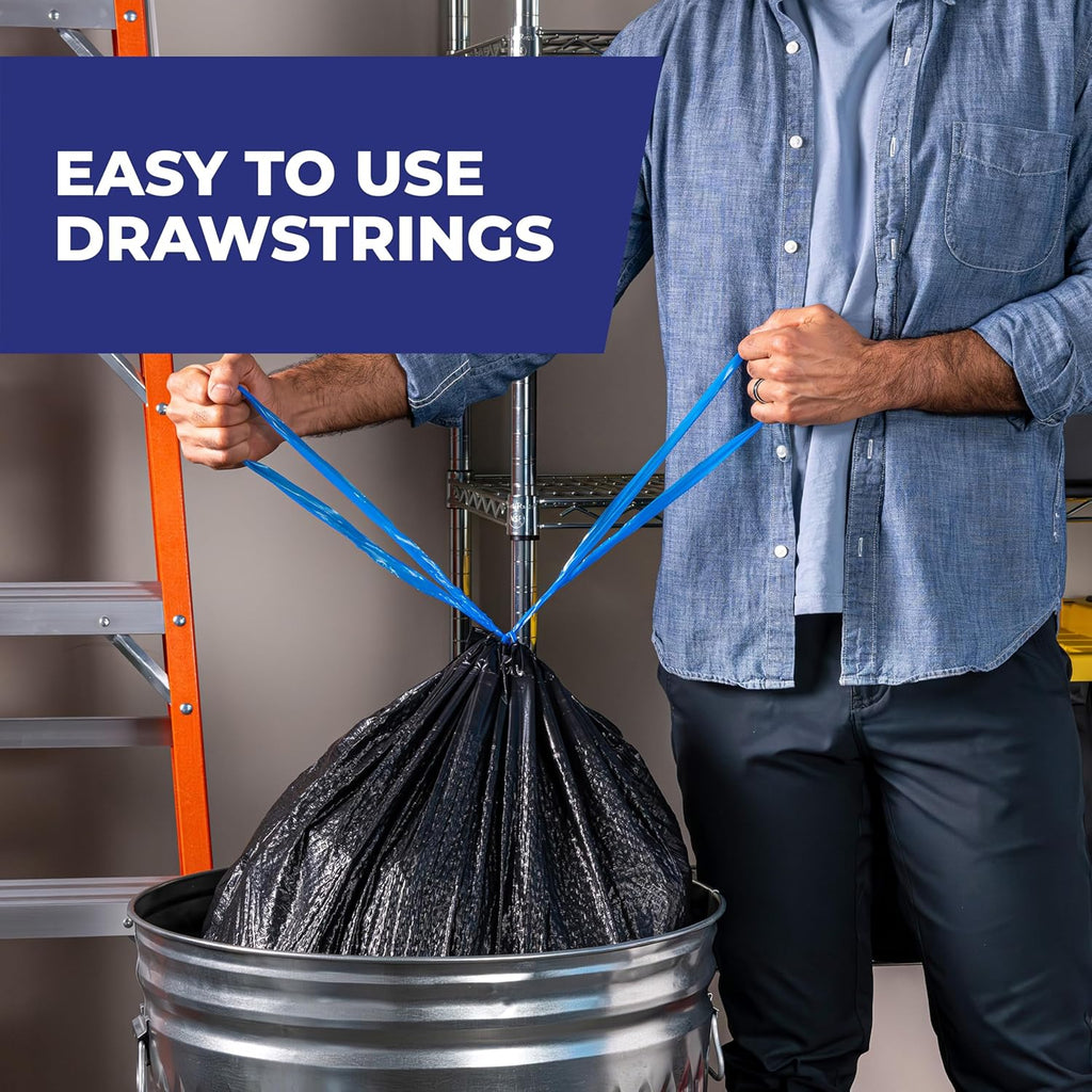 Ultra Strong 30 Gal Large Trash Bags, Fabuloso Watermelon, 50ct | 30G Large Black Trash Bags, Resists Leaks