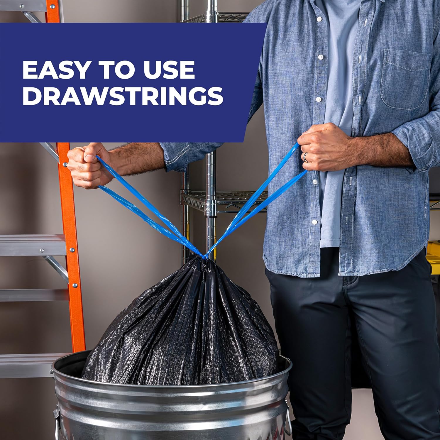 Ultra Strong 30 Gal Large Trash Bags, Fabuloso Watermelon, 50ct | 30G Large Black Trash Bags, Resists Leaks