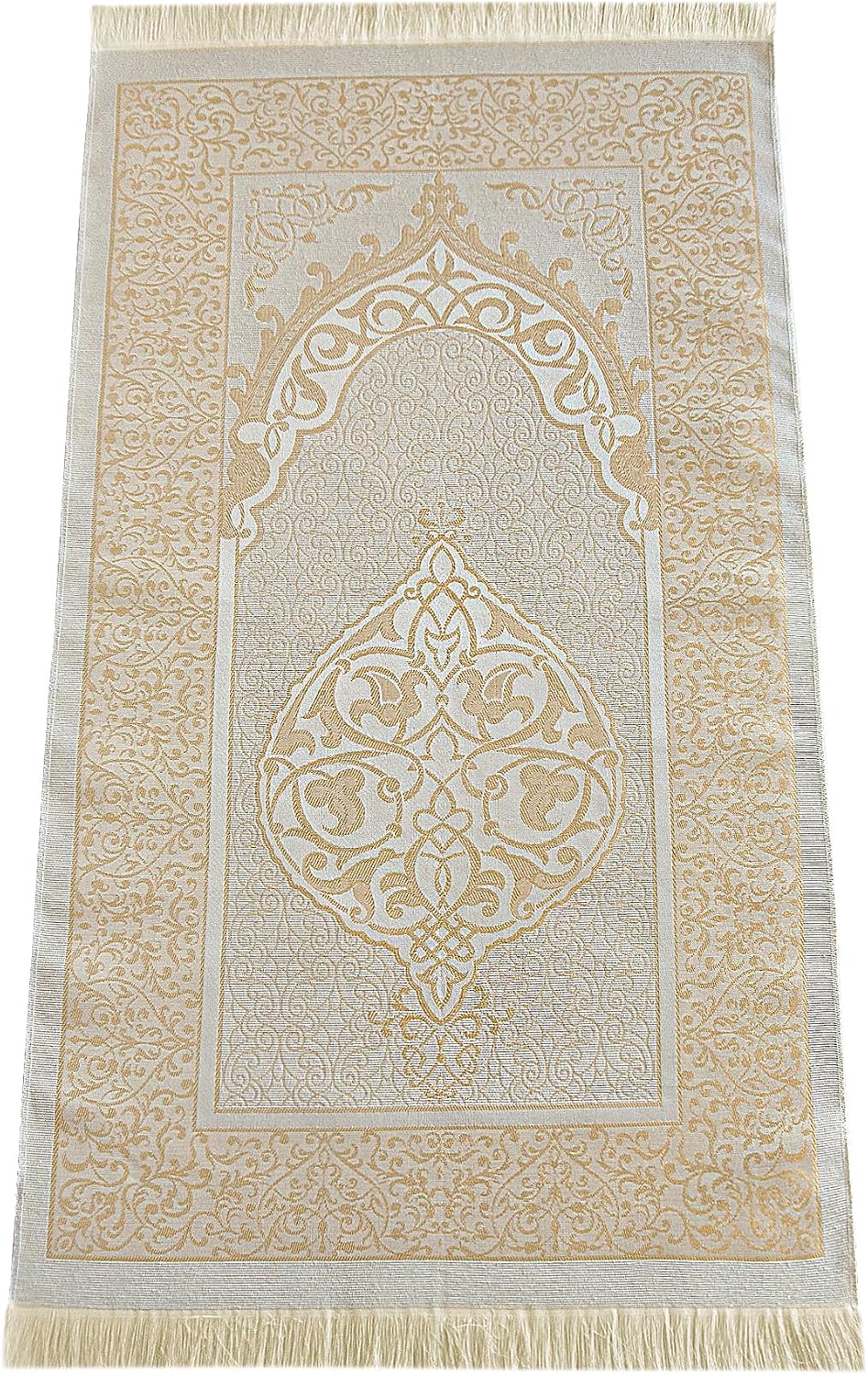 Muslim Prayer Rug with 99 Beads Tasbih & Travel Bag, Soft Taffeta Sajadah, Lightweight & Foldable Janamaz, Portable