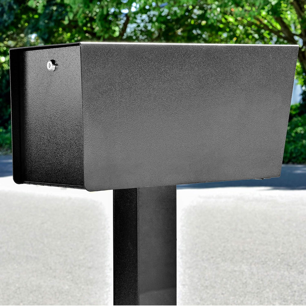 Street Safe Latitude Dual Access Locking Post Mount Mailbox | Patented anti-pry front lock, keyed-alike rear door