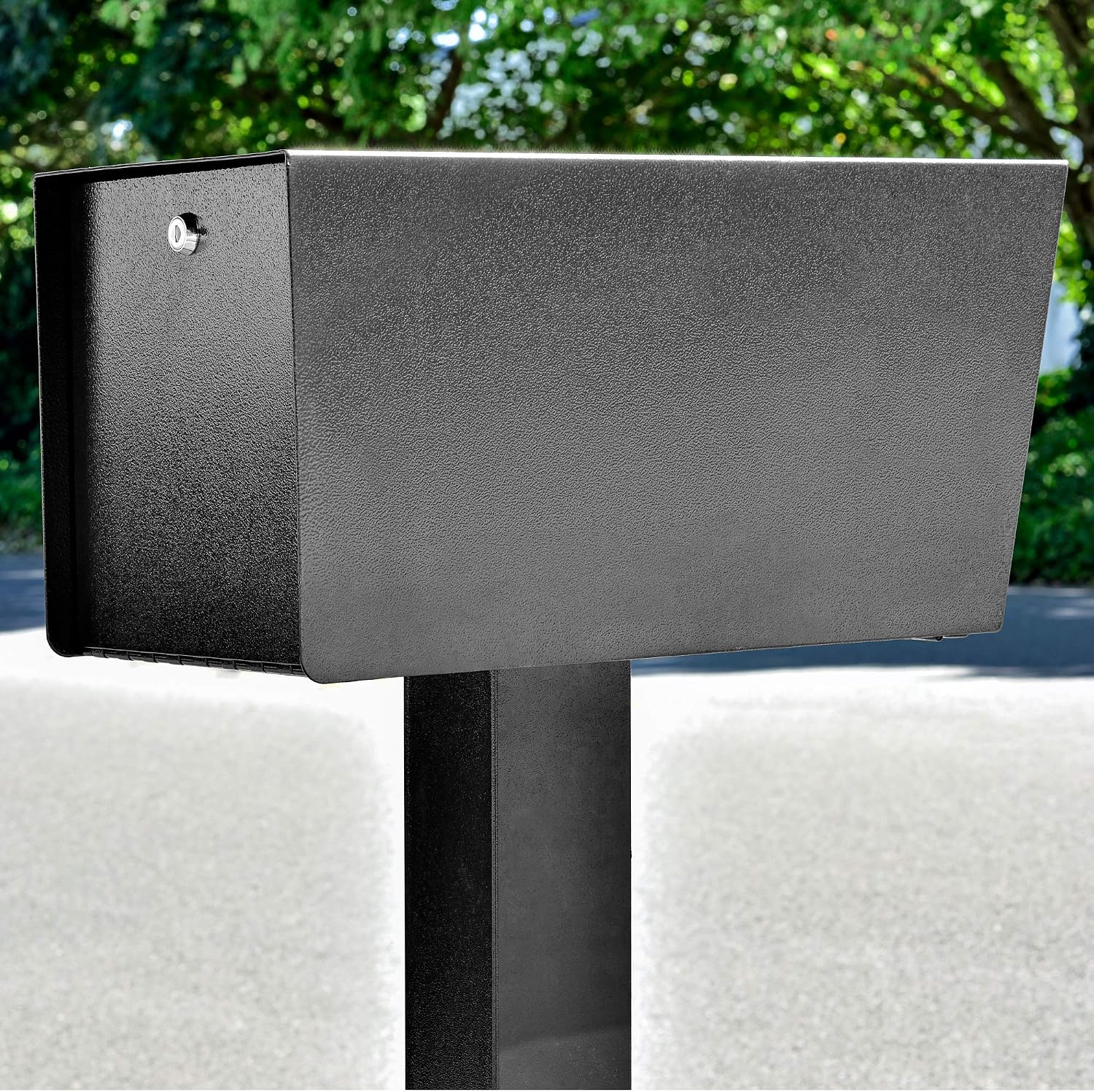 Street Safe Latitude Dual Access Locking Post Mount Mailbox | Patented anti-pry front lock, keyed-alike rear door