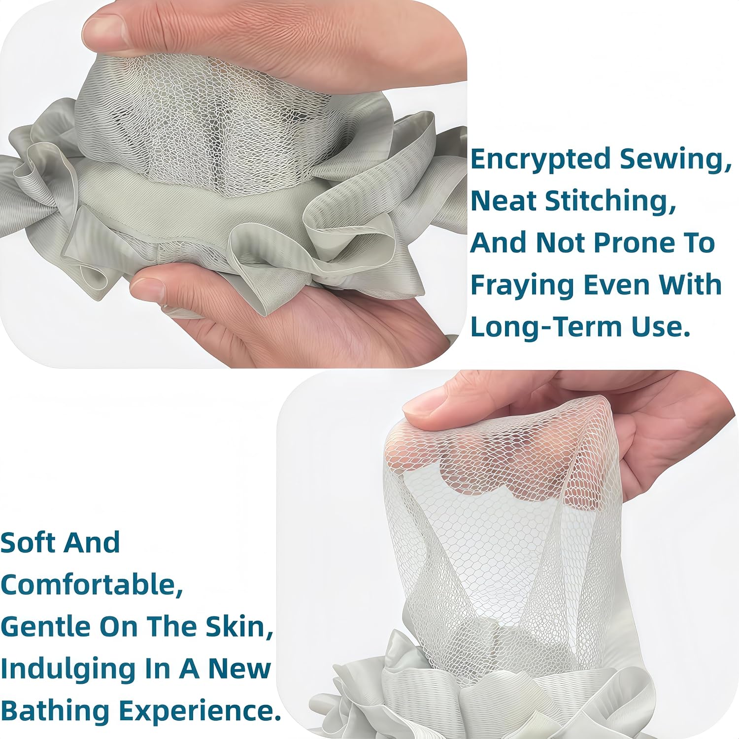 3-Pack Bath Loofah Set with Dual-Sided Shower Puff - Includes Soap Pocket, Hanging Rope, and Gift Box - Loofah for