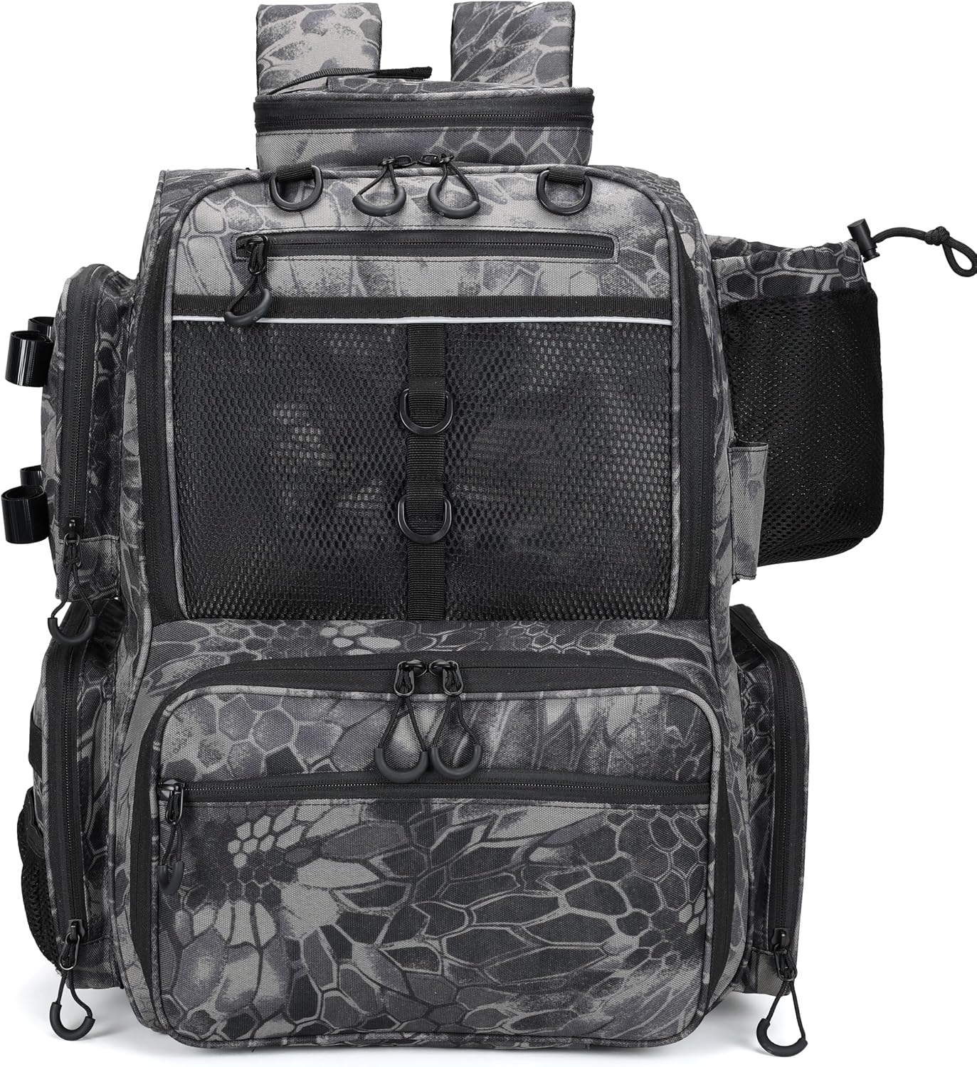 Fishing Tackle Backpack with Rod Holders, Bottle Holder, Storage Bag Store Fishing Gear